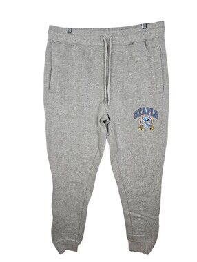Staple Heather Gray Logo Men's Sweat Pant Joggers Ankle Zip NWT